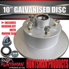 1x 10" Trailer Galvanised Disc Hub suit Ford Pattern & LM Bearings Boat Caravan