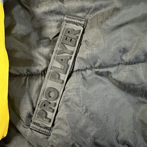 VINTAGE Pittsburgh Steelers Jacket Mens XL Black Yellow Reversible Puffer NFL - Picture 5 of 22