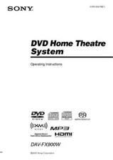 Sony DAV-FX900W Home Theater System Owners Manual
