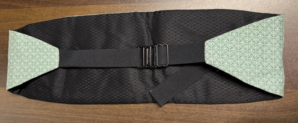 Nuevo tema de club de golf Vineyard Vines Cummerbund verde 100 % seda hecho en EE. UU. Foto 3 de 4