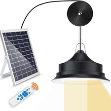 Solar Pendant Light Indoor Outdoor6500K4000K3200KDimmable Solar Shed Light wi...