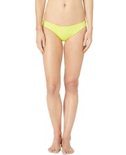 Luli Fama L5958 Neon Yellow Ribbed Laced up Full Bottom Women's Swimwear Size L