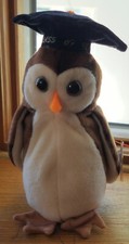 Vintage Ty Beanie Baby Wise the Owl Class of '98 Graduation Plush Beanbag w/Tags