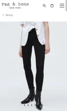 NWT Rag & Bone Women Black Stretch High Rise Nina Skinny Denim Jeans - Size 30