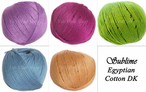 Sublime Mercerized Egyptian Cotton DK Yarn Color Choice Knit Crochet FRS Offer