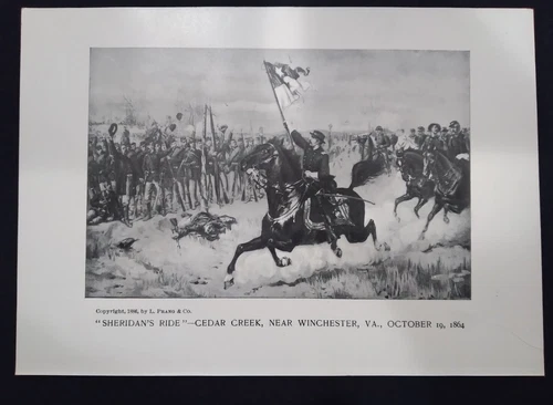1898 Civil War Print - "Sheridan's Ride" - Cedar Creek, near Winchester, VA