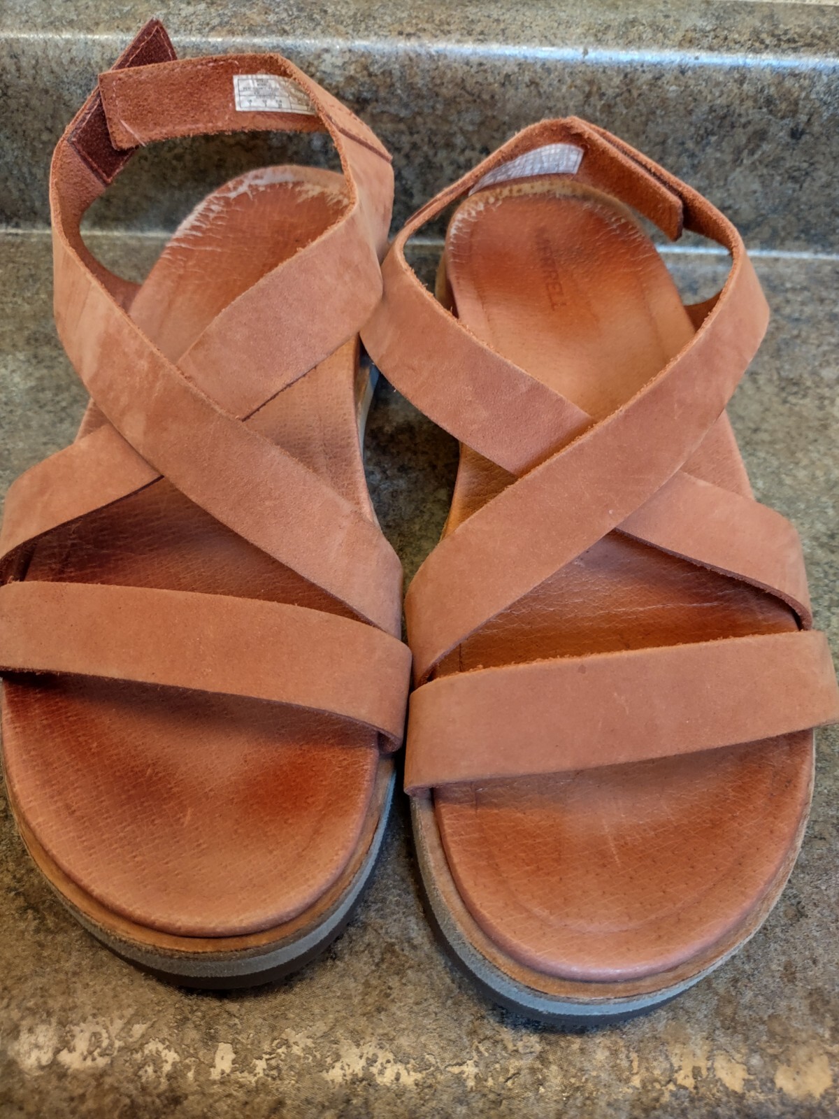 Merrell Women's Juno Wrap Sport Nubuck Sandals, light coral Size 7