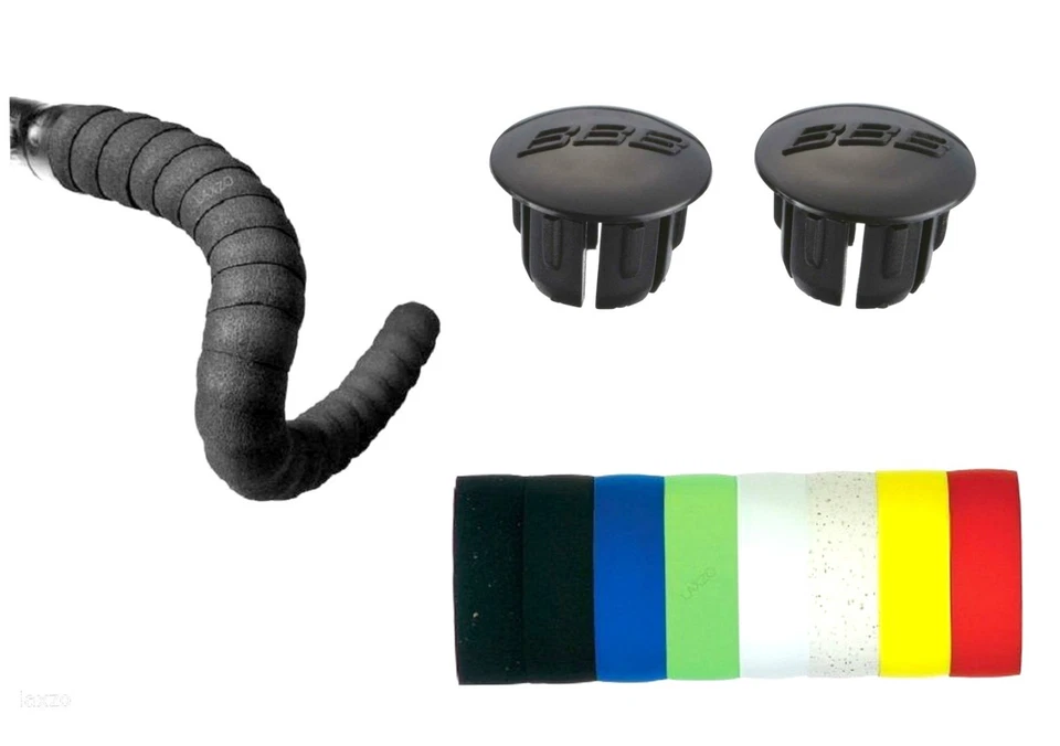 BHT- 01-RACE RIBBON BAR TAPE BICYCLE BIKE CYCLE HANDLE BAR TAPE+END CAPS BBB - Image 3 of 3