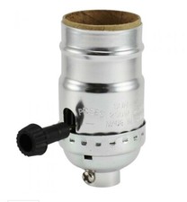 Lamp Parts ON/OFF TURN KNOB Medium Base Socket-Nickel Finish
