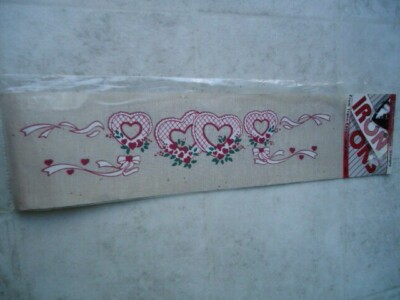 Trans-Easy Iron On Transfers Hearts Lace & Ribbon Dimensional Velour Designs #95