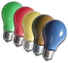 LAMPADINA E27 COLORE 15 W 25 40 60 WATT  BLU VERDE LAMPADA SMALTATA VINTAGE DECO