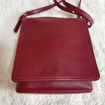 バッグ Coach Leather Shoulder Bag Extremely Rare Made In USA Old Coach 9821 Shoulder Bag Red Vintage