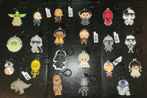 Star Wars/The Mandalorian/Last Jedi ~ 3D Figural Bag Clip Keychains~Your Choice!