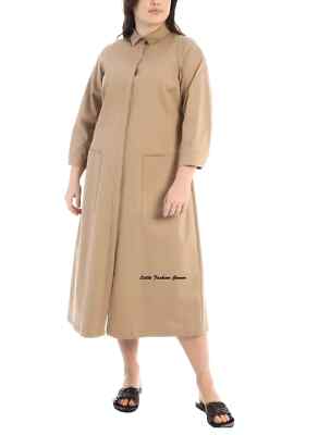  MARINA RINALDI COTTON Chemisier Dress PLUS size MR 31_ US W22_ IT60_ DE52_ UK2