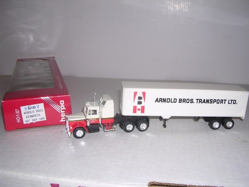 HERPA #850008 cabina Kenworth con remolque de caja "Arnold Bros." 40' "blanco" H.O. 1:87 | Zustand: New
