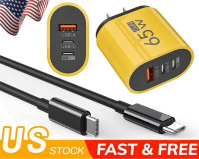 65W Fast Charging Type-C Wall Charger Block For Samsung S24 FE S23 S22 S21 Ultra