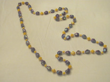 PURPLE AND YELLOW 22" LONG MARDI GRAS BEAD