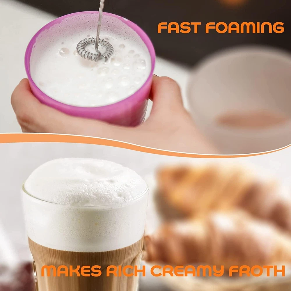 Milk Frother for Coffee, Handheld Battery Operated Electric Milk Frother for Cof