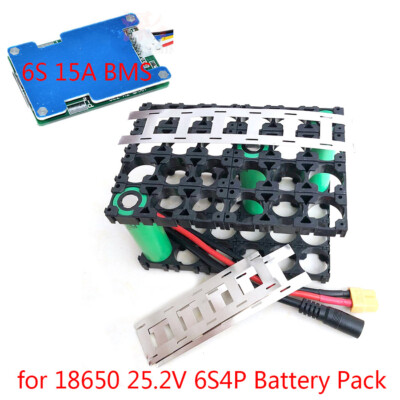 DIY 25.2v 6S4P 8Ah Battery Pack Box Holder Case Storage/ 6S 15A