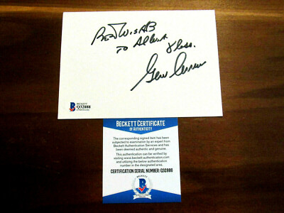 EUGENE GENE CERNAN APOLLO 17 NASA LAST MAN ON MOON SIGNED AUTO INDEX CARD BAS 