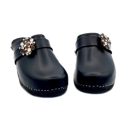 Zuecos De Mujer Suecos Leopardo/Negro | De Cuero Hecho En Italia - G6478 - Imagen 16 de 16