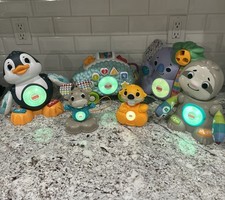 Fisher Price Linkimals LOT OF 6 Penguin Sloth Beaver Hedgehog Moose Koala Tested