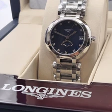 Longines Prima Luna Diamond Markers St Steel Women’s Watch L81154986 Blue Dial 