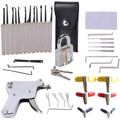 Lockpicking Set Schlosser Anfänger Profi Werkzeug 33 Teile Silber