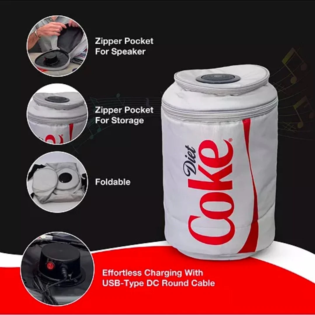 🥤✨ Diet Coke Can Shaped Cooler Backpack w/ Bluetooth Speakers ✨🥤 NEW