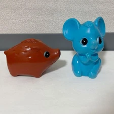 Agricultural Coop Piggy Bank Vinyl Mouse & Boar Figurine Used Non-Display ook