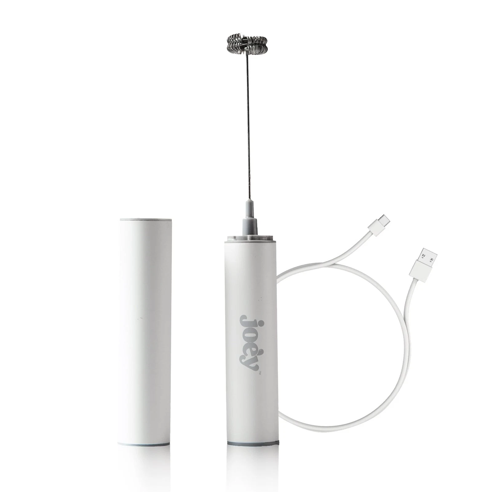 Electric Milk Frother, USB Rechargeable Handheld Mixer, Dual Speed Stainless ...