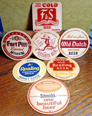 7 Lot ... Vintage Pennsylvannia  Beer Coaster's ... 40's - 60's