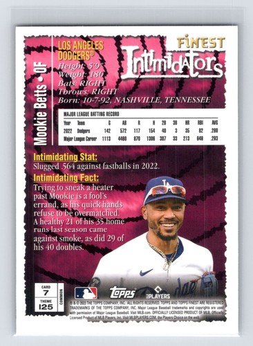 2023 Topps Finest Flashbacks #7 Mookie Betts - Bild 2 von 2