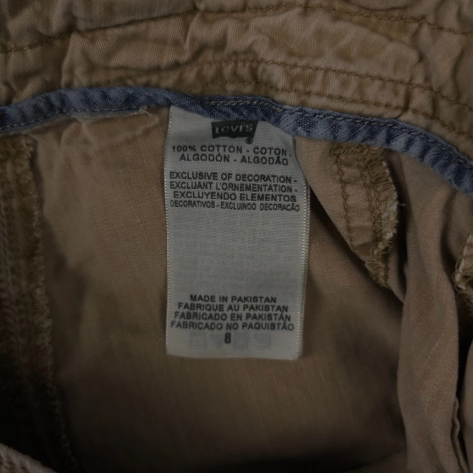 Pantalones Cortos Levis Para Mujer 8 Caqui Chino Parche Bolsillo Algodón Sarga Informal Utilidad 5" Foto 4 de 4