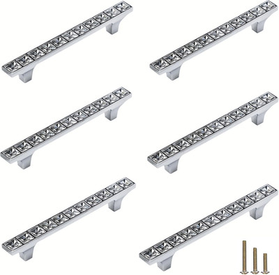 6 Pack Crystal Glass Rhinestone Drawer Pulls Knobs Handles,Modern Furniture Deco