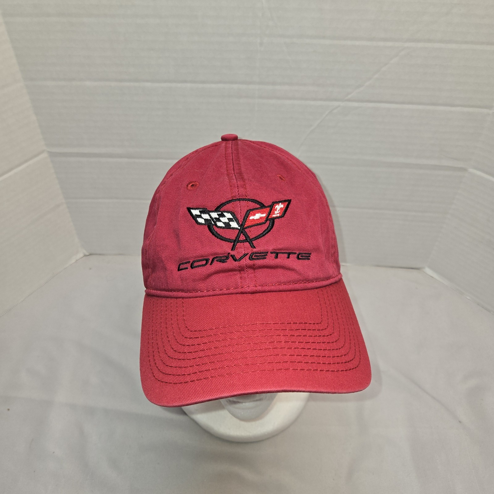 Corvette Adj Strap Red Hat Officially Licensed General Motors GM Euc Exclusive