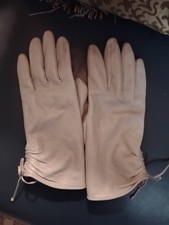 Vintage 30s/60s Style Grey Gray Subtle Leather Gloves Size Large Nine West
