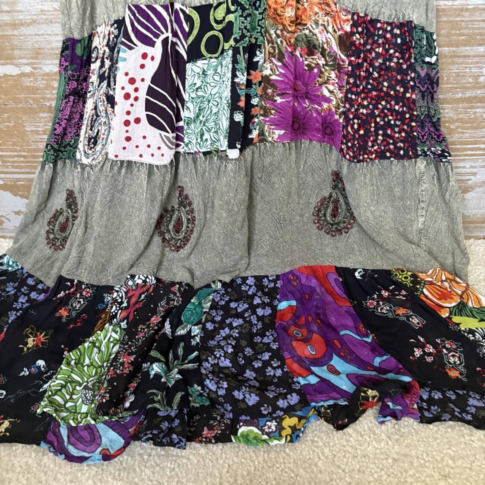 Young Threads Patchwork Embroidered Maxi Dress Hi… - image 2