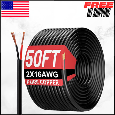 Conductor Wire 16 AWG Pure Copper Stranded PVC Electrical Cable 50FT 16 Gauge 2