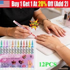 12 Colors Nail Art Pens Set, 2026 New DIY Nail Art Markers Drawing Painting Line