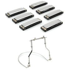 Hohner Blues Band Harmonica 7-pack with Harmonica Holder