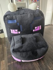 Minecraft Ender Plush Backpack Black And Purple Adjustable Straps Soft Gaming