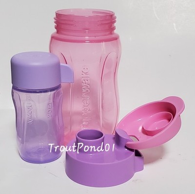 TUPPERWARE Eco Bottles Set of 2 Small 310 mL Extra Mini 90 mL Purple and Pink