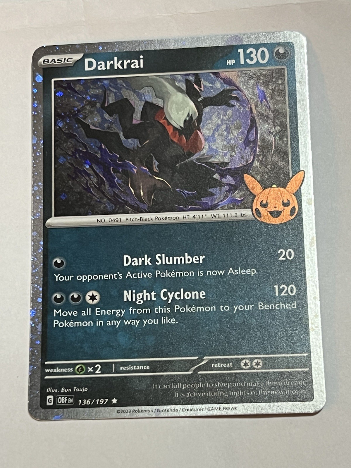 Darkrai Holo English Pokemon TCG BKBU906