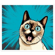 Popart Siamese Cat - Vinyl Decal Sticker - Car Window Laptop - ebn11848