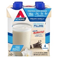 Protein Shake, Creamy Vanilla, Keto Friendly, Gluten Free, 4 Ct Ready to Drink 