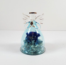Eternal Flower Blue Rose in Angel Glass Dome Mother's Day Gift