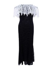Tahari ASL Women's  Lace Off-The-Shoulder Gown