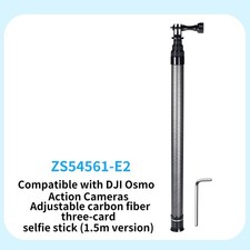 Carbon Fiber Invisible Selfie Stick for GoPro 13 12 11 for DJI Osmo 360 Camera