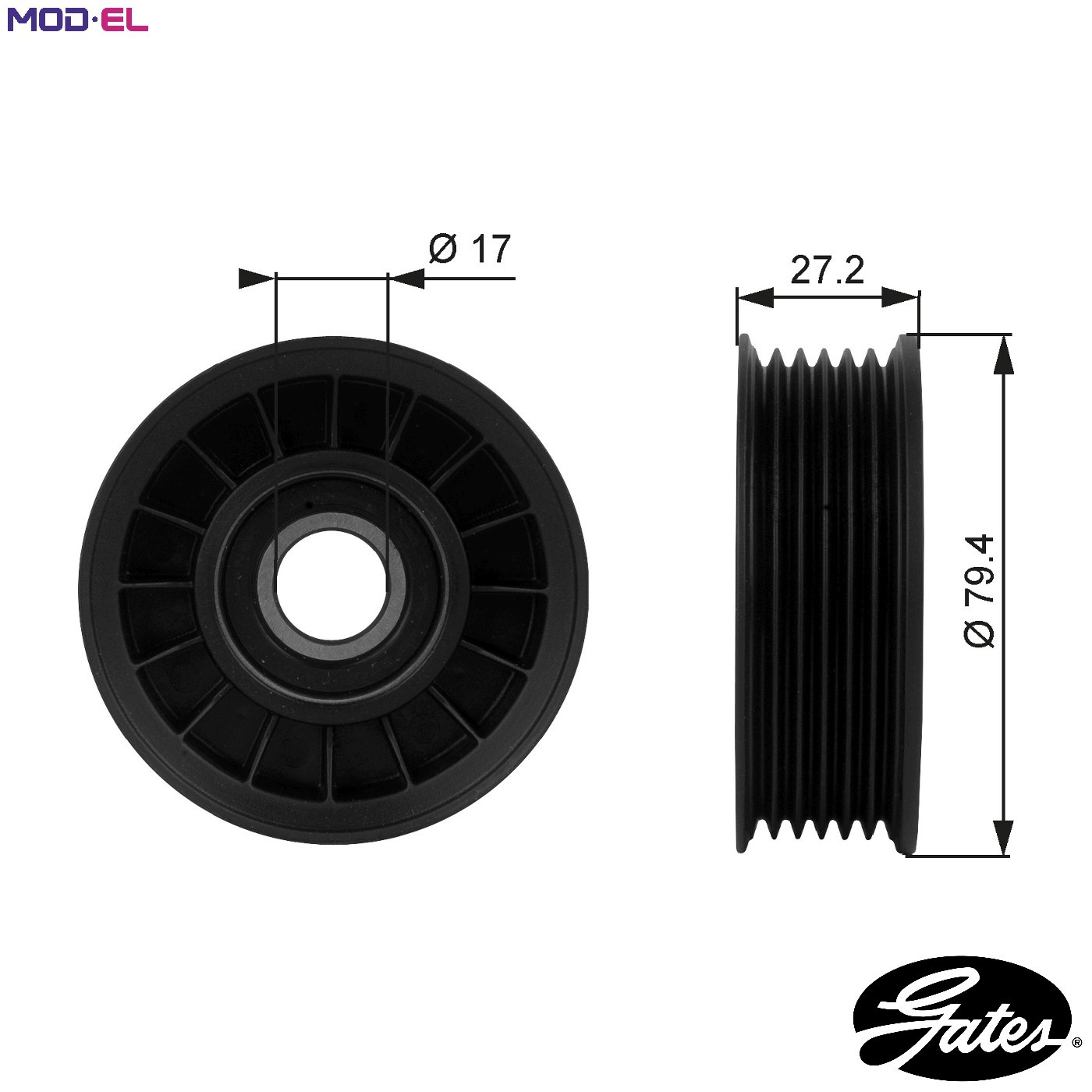 V-Ribbed Belt Deflection/Guide Pulley Fits Buick Cadillac GATES T38009 - Image 25